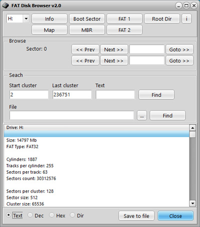 FAT Disk Explorer -    FAT