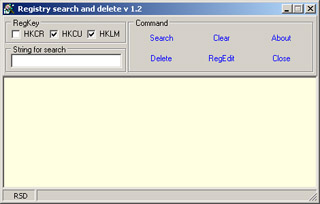 Rsd - Registry search and delete